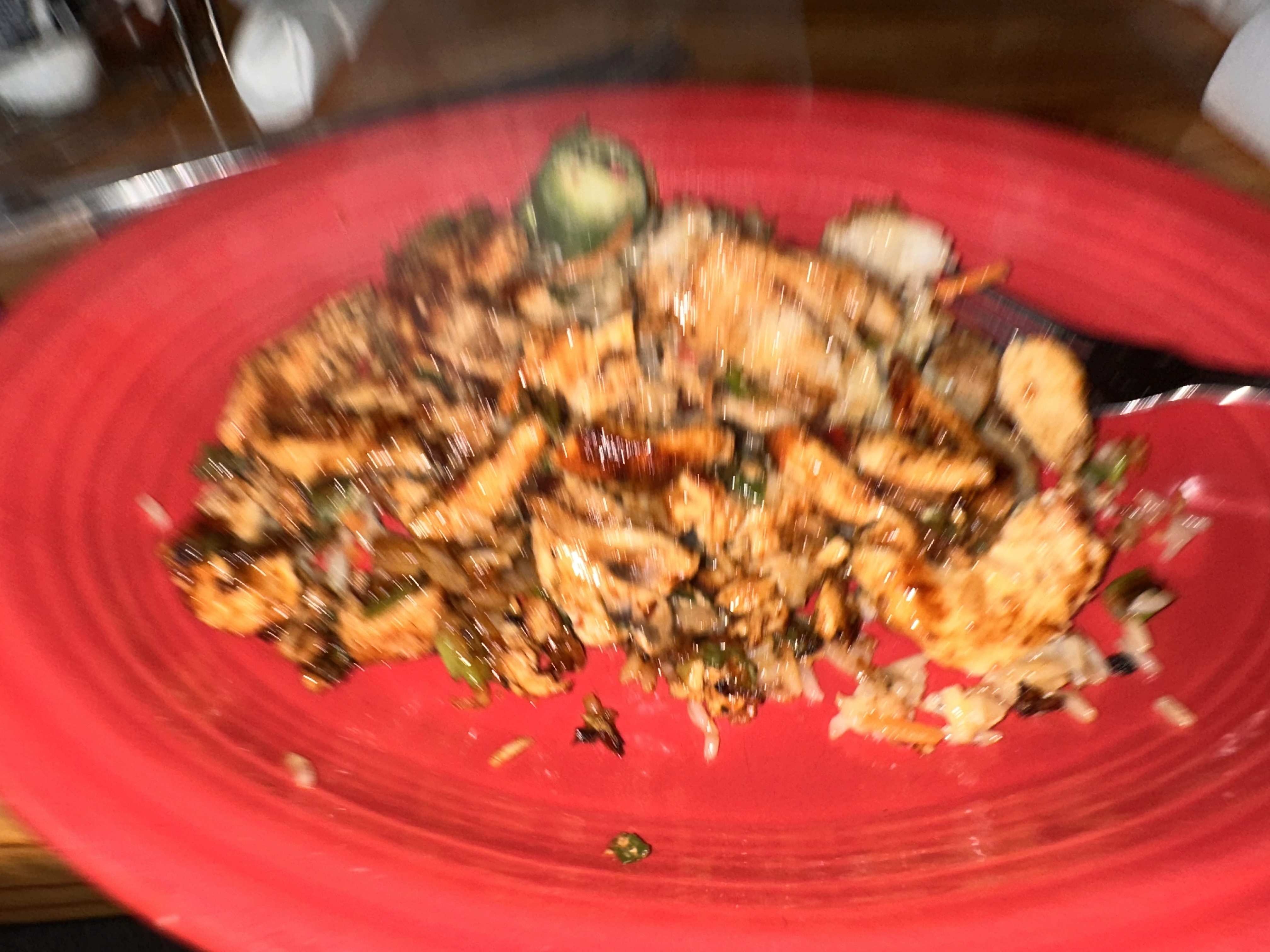 flash image of the food to make it look fast