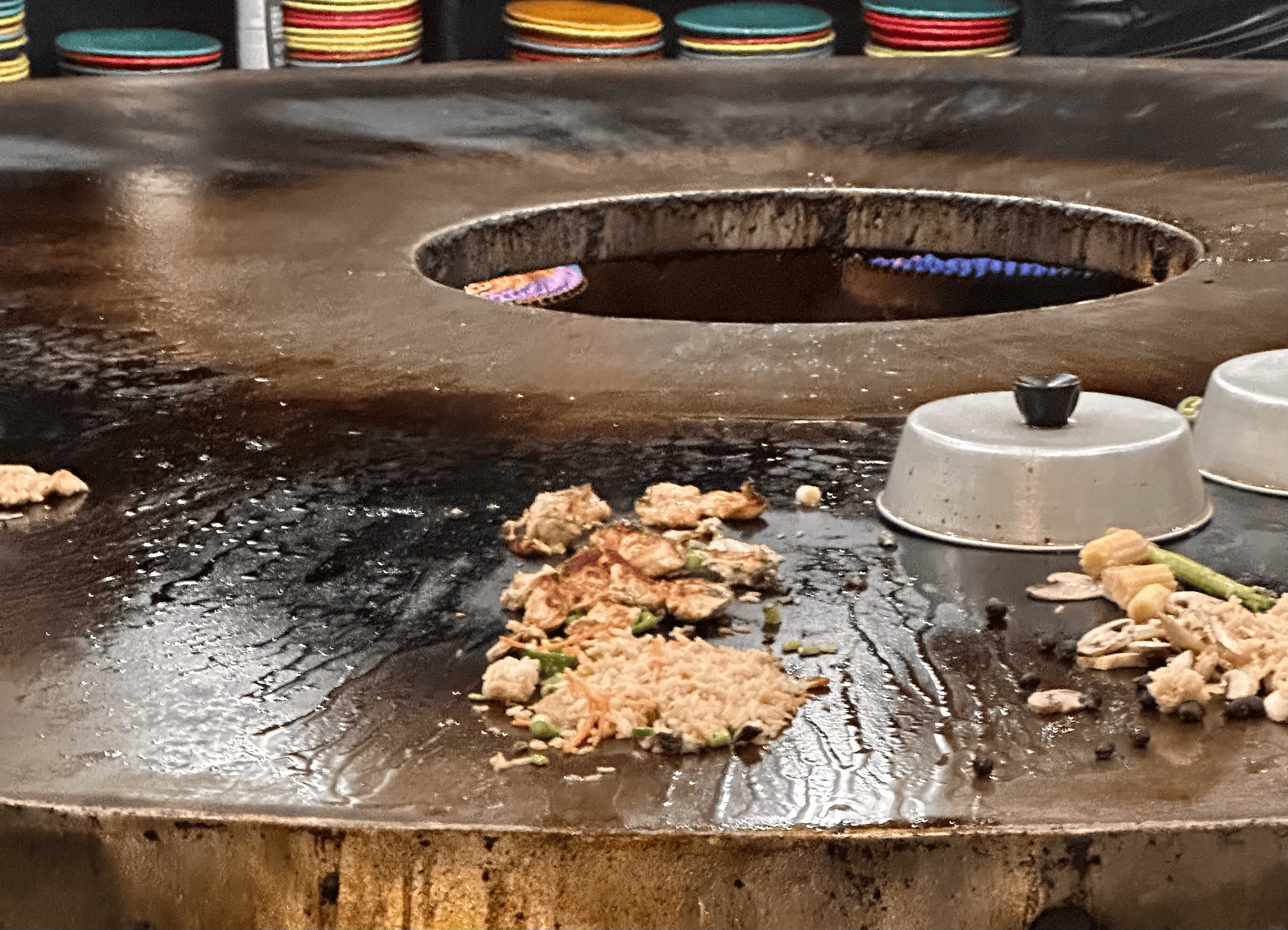my cheesey fried rice being cooked, don't judge!
