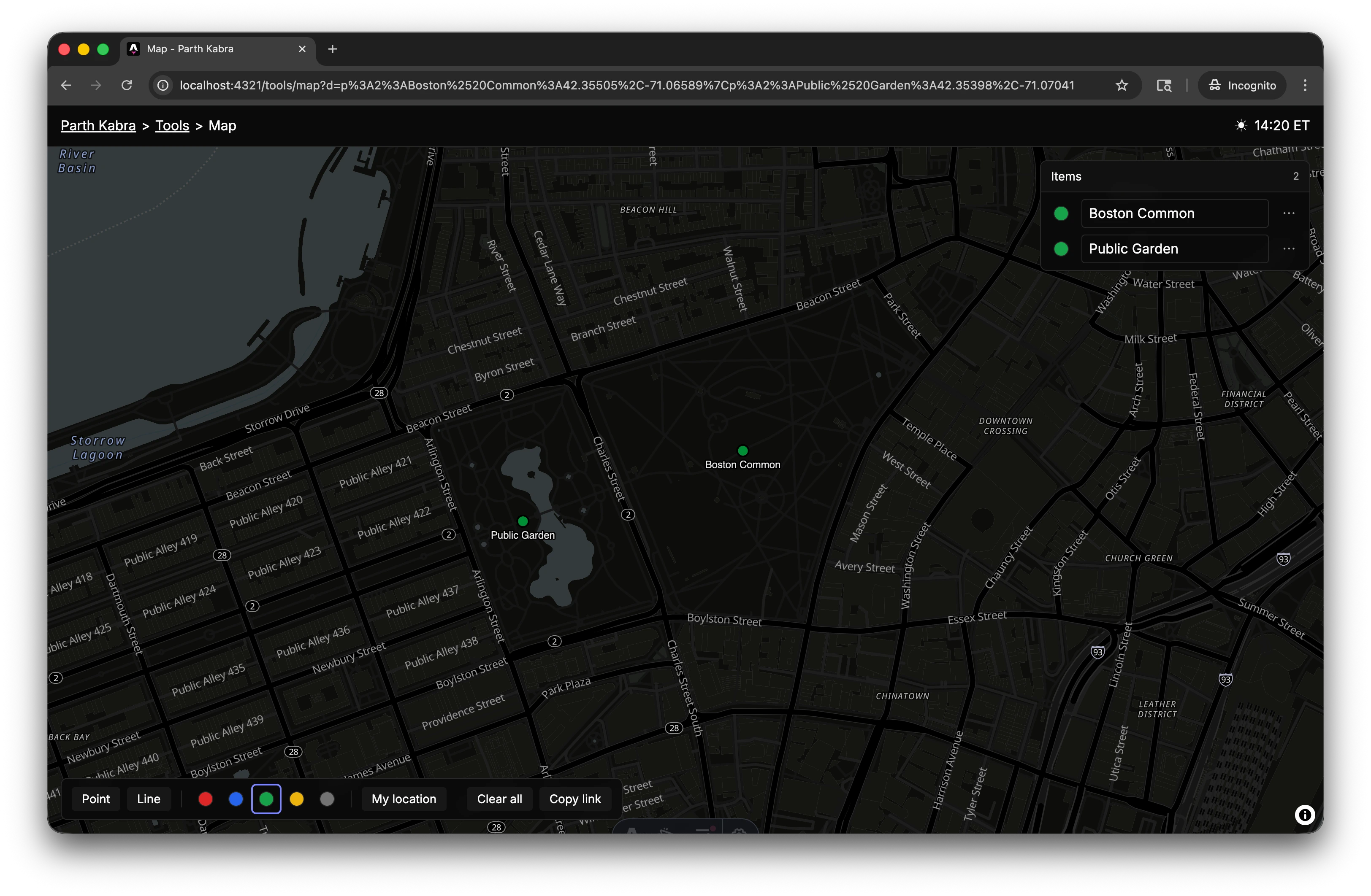 Desktop map drawing tool
