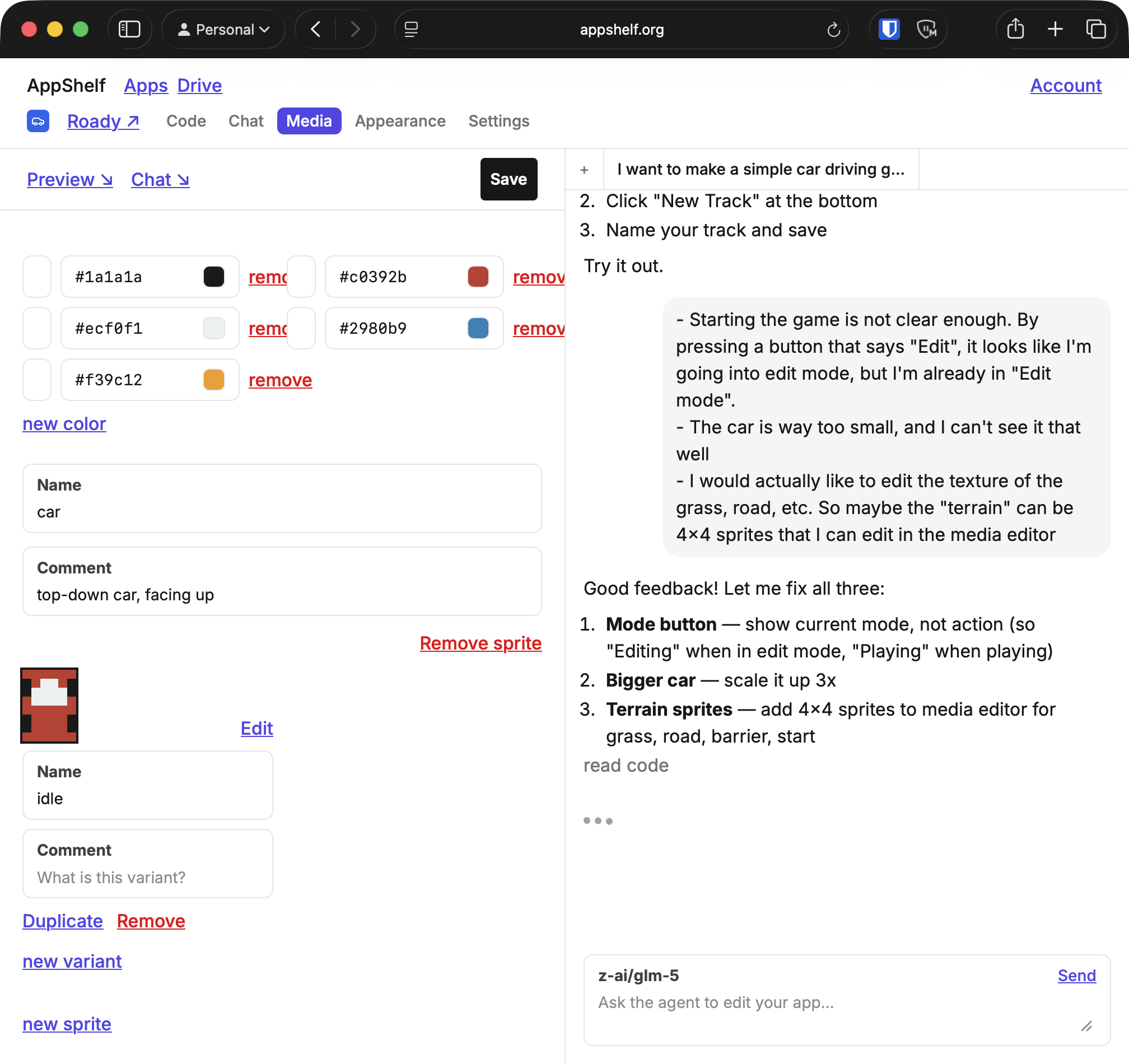 making improvements with side chat