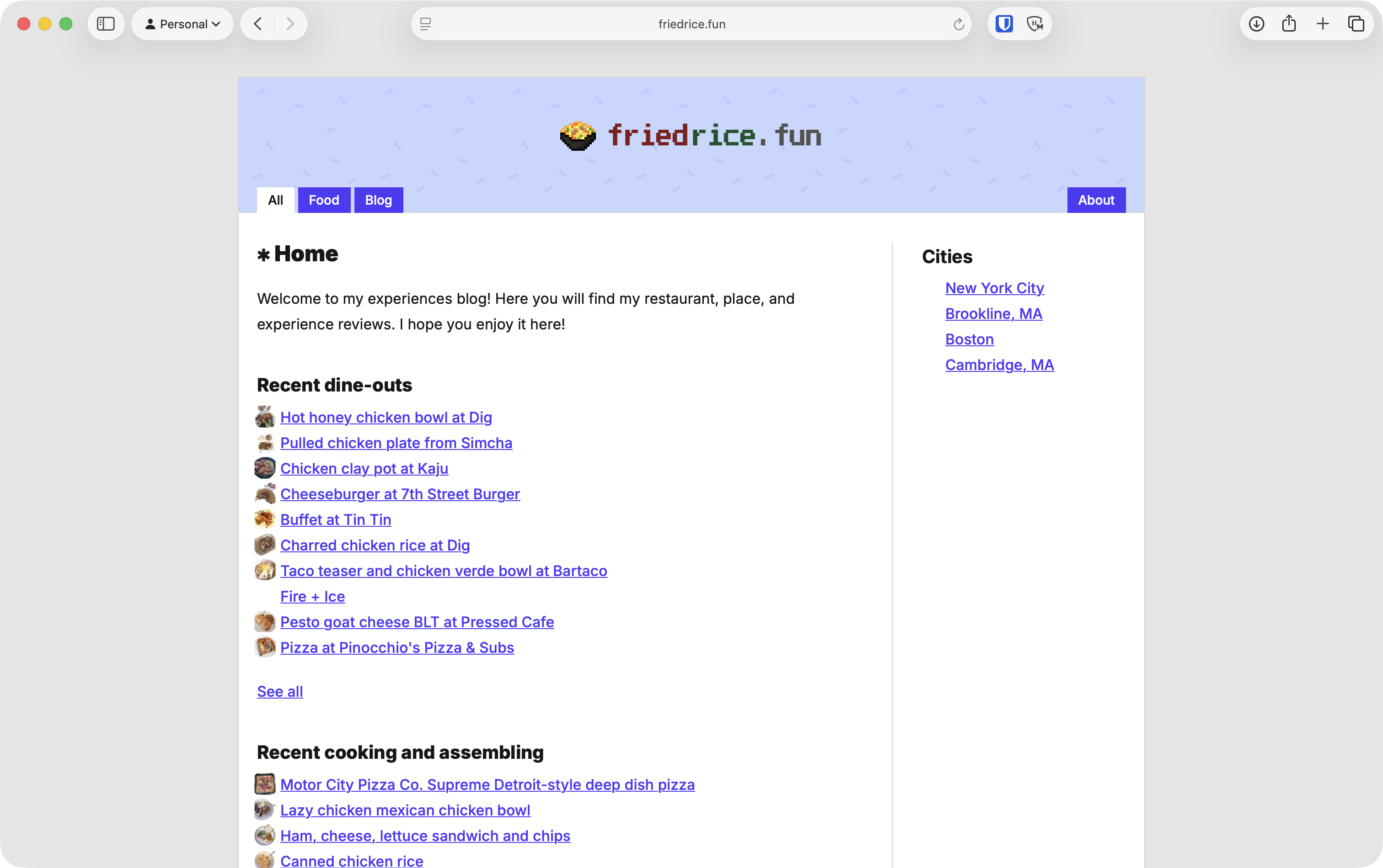 screenshot of the website https://friedrice.fun