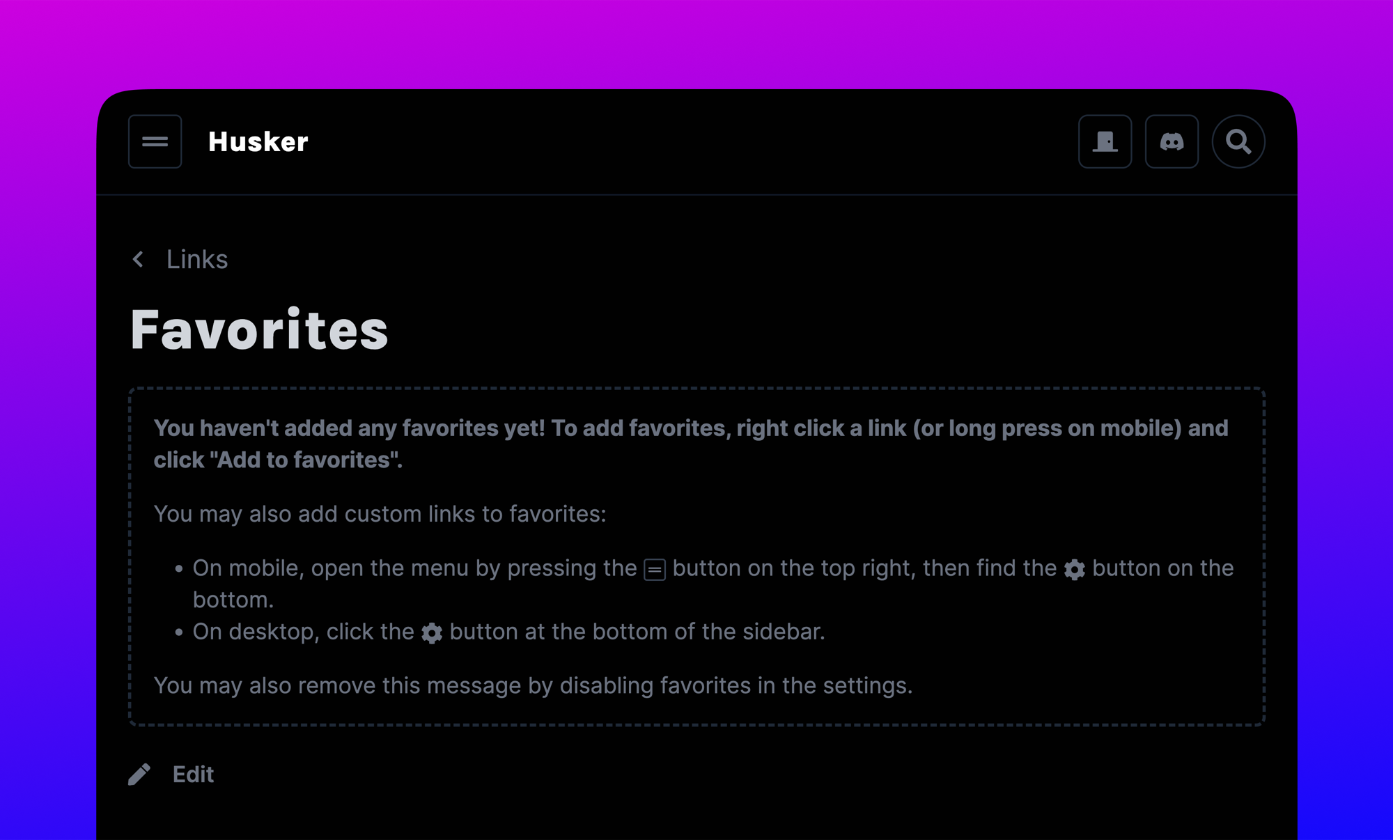 Husker favorites instructions