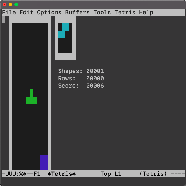 Terminal Tetris game