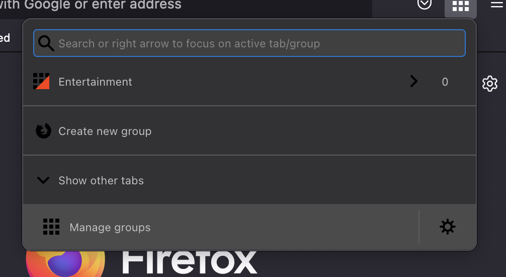 Simple Tab Groups new tab group