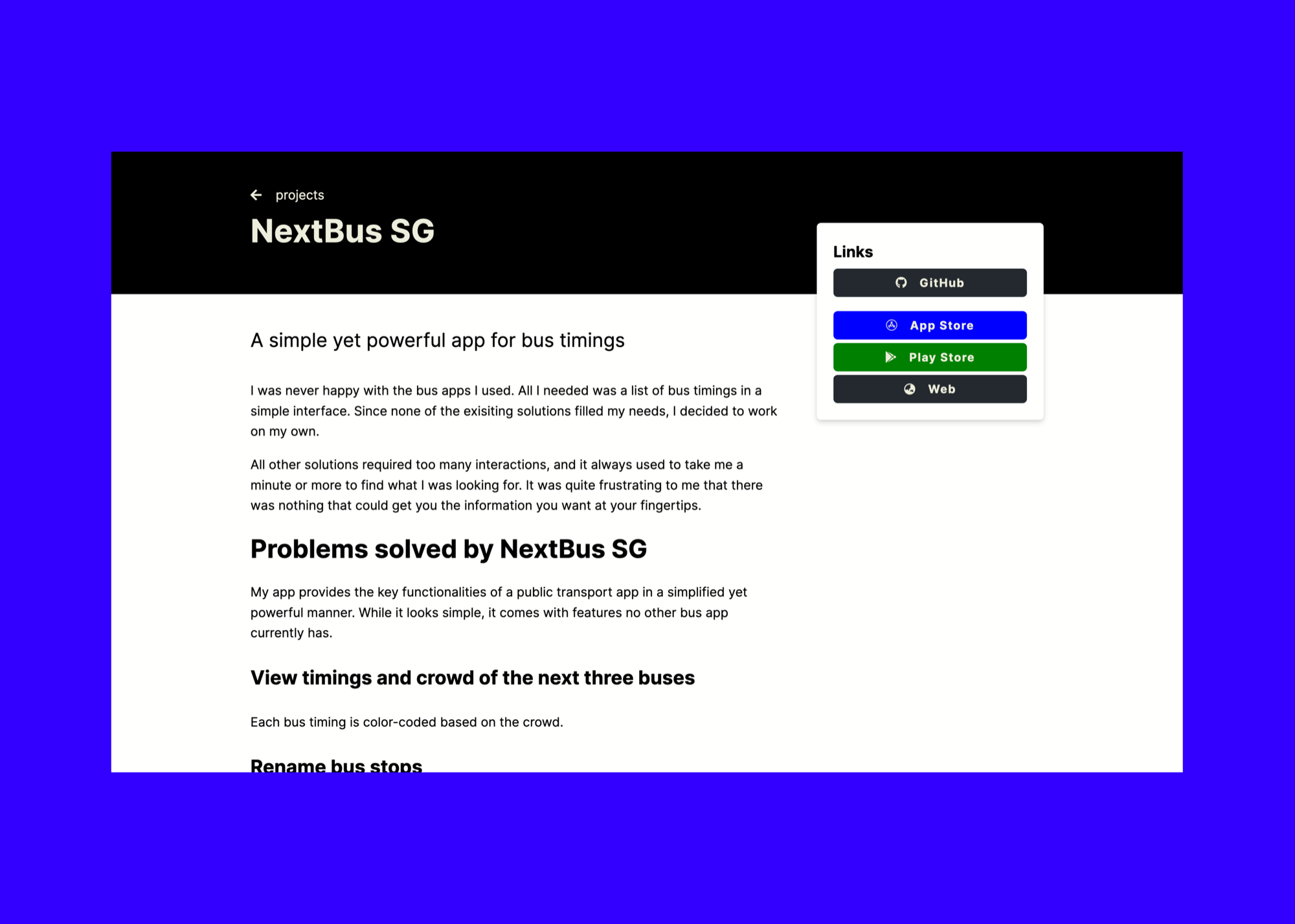 Personal website 2020 project page