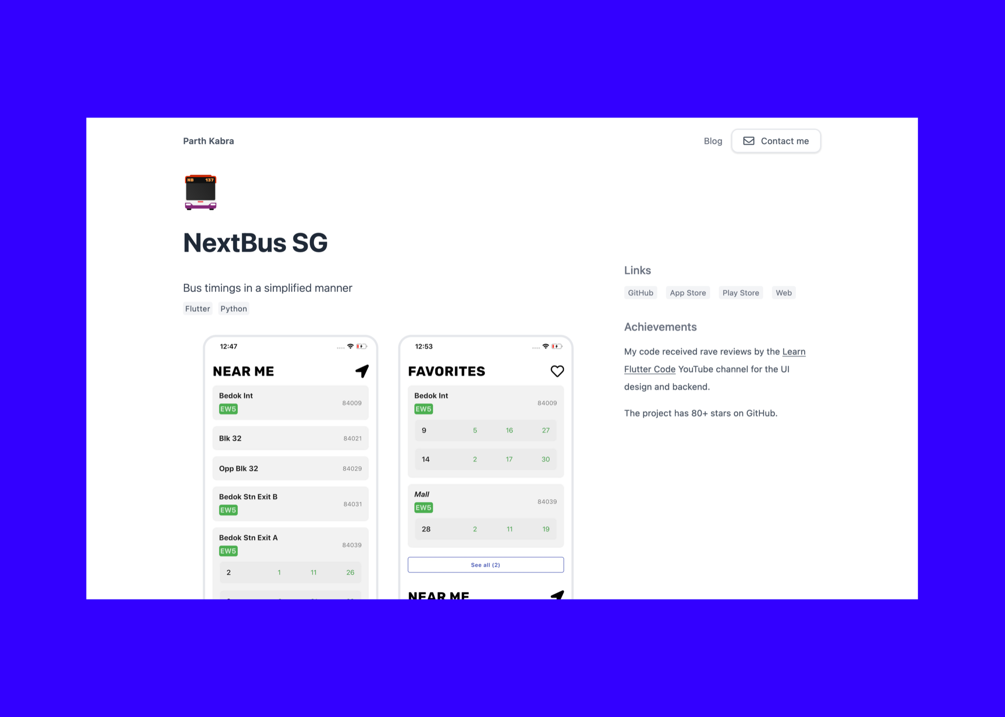 Personal website 2021 project page