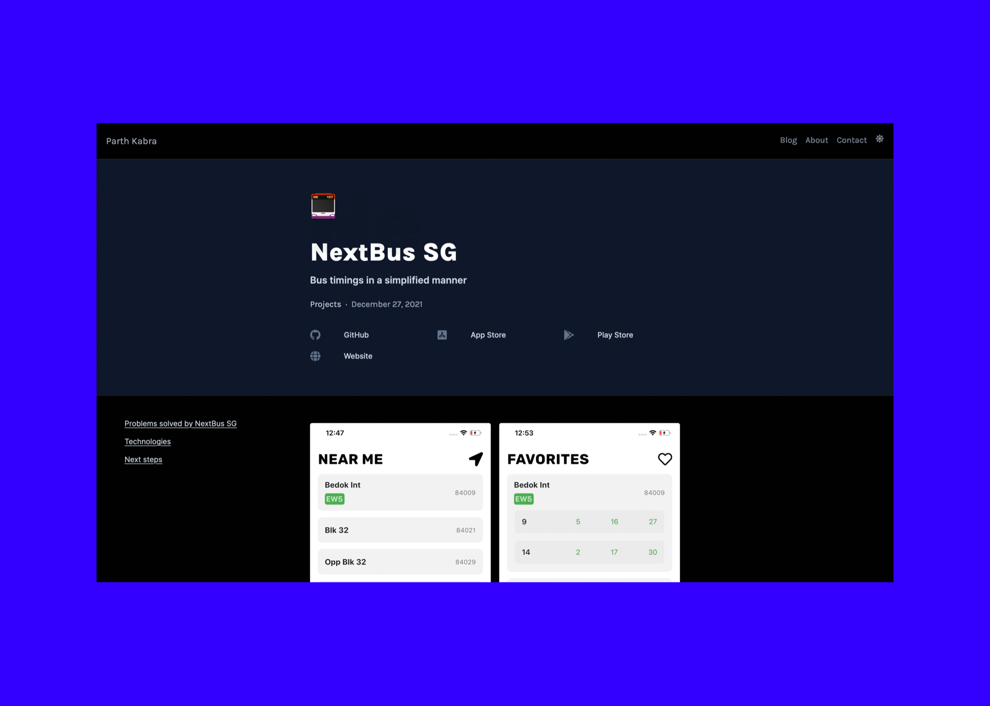 Personal website 2022 project page