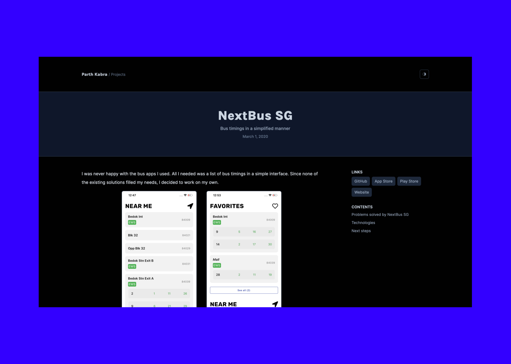 Personal website 2022 redesign project page