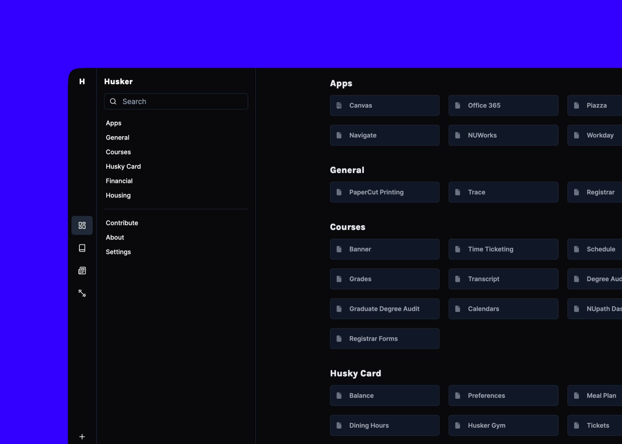Husker university links page