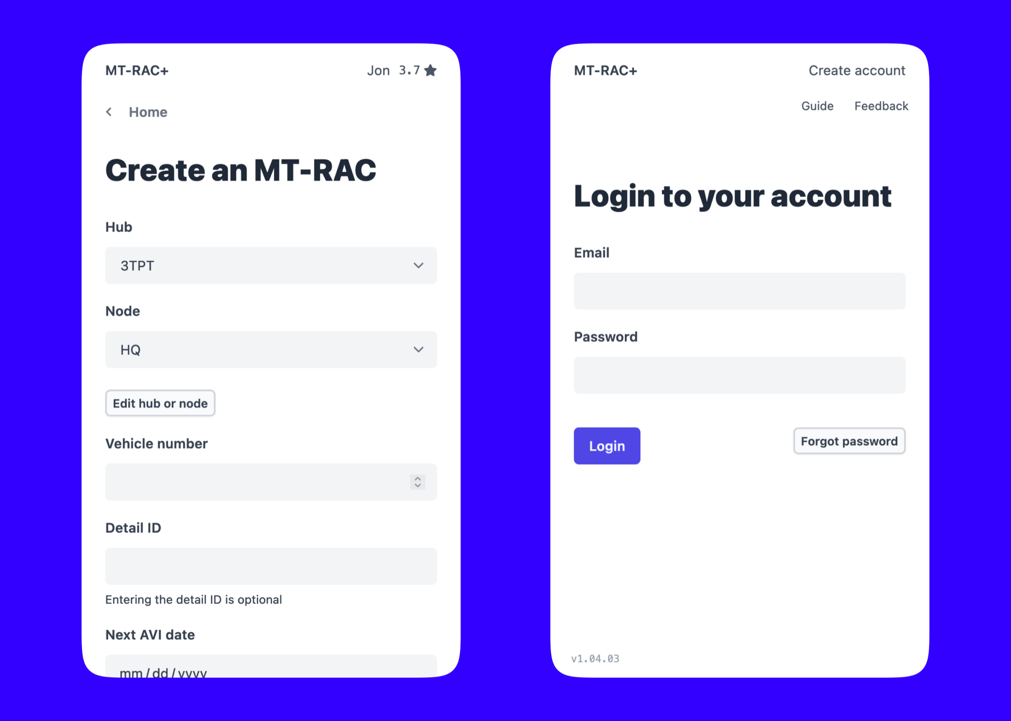 MT-RAC Plus checklist app